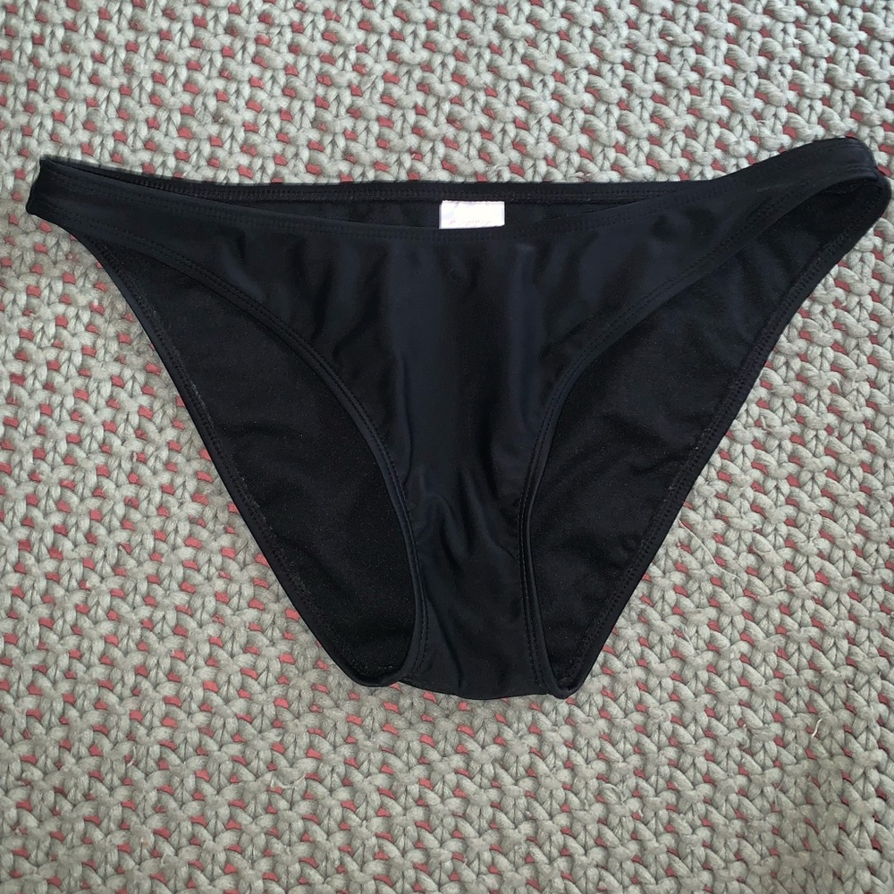 Black Mid Rise Bikini Bottom